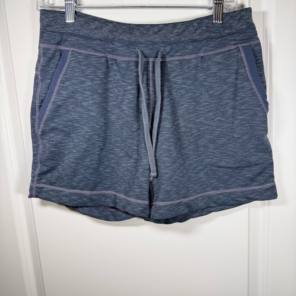 Athleta Womens Navy/Grey Athletic Drawstring Shorts With pockets Size Small